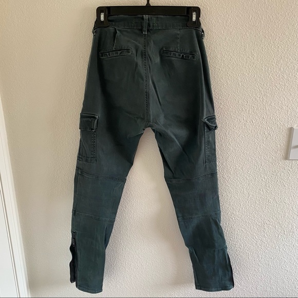 J Brand Dark Green Cargo Pants with Black Zippers - Picture 2 of 6